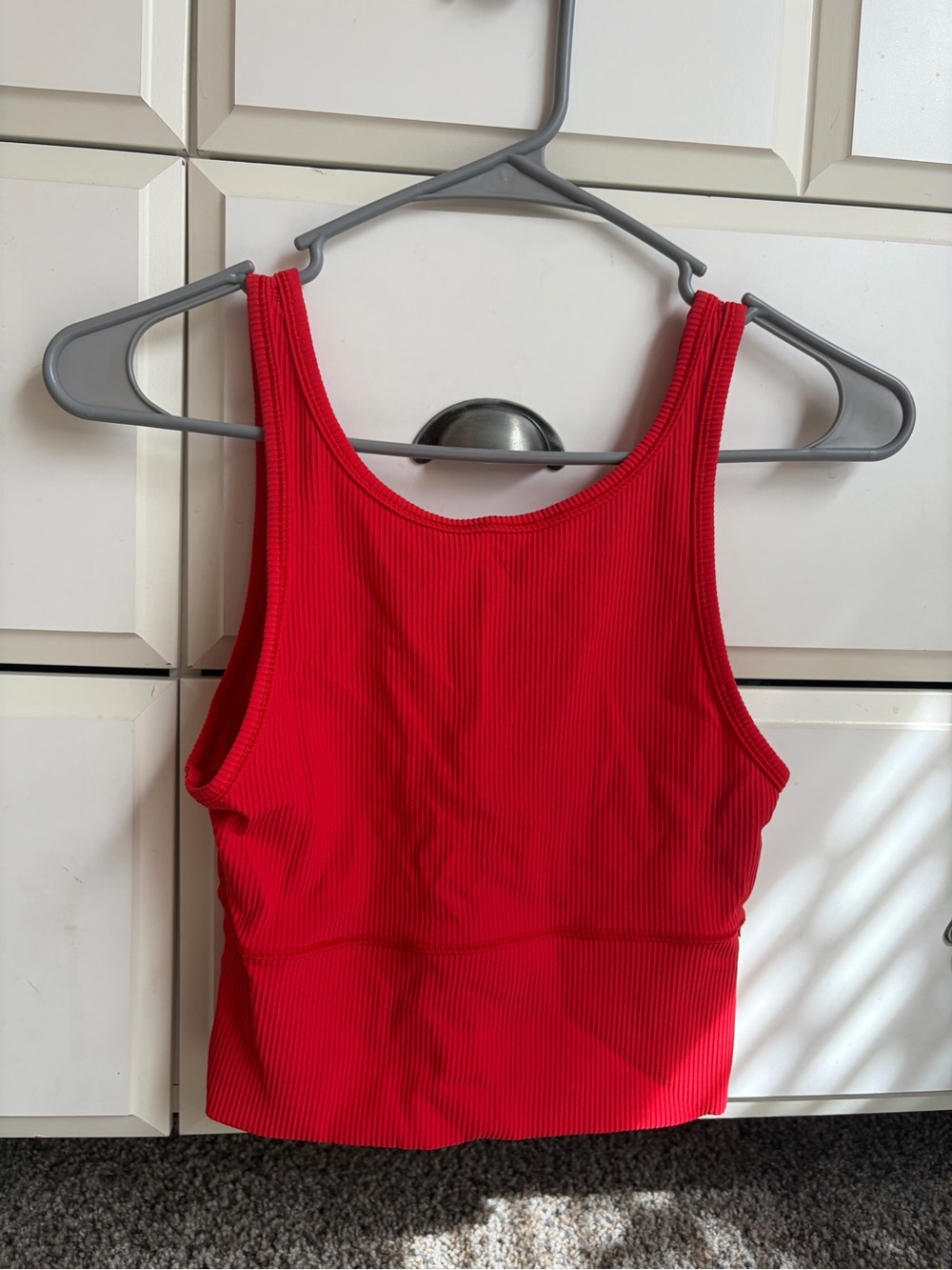 Ribbed Red Crop Tank Top Lululemon